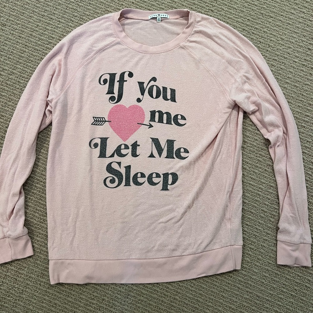 Junk Food If You Love Me Let Me Sleep Long Sleeve Pajama Top